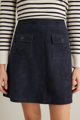 Jupe en cuir de chèvre - Bleu foncé