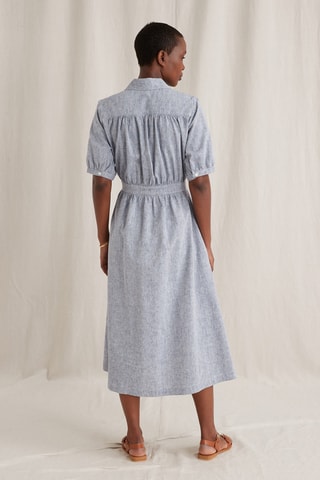 Robe midi en lin - Bleu clair
