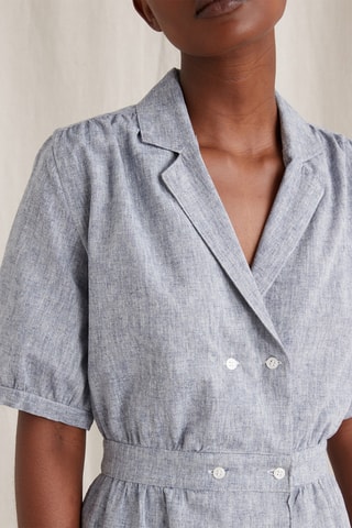 Robe midi en lin - Bleu clair