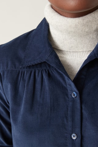 Robe droite en velours - Bleu foncé