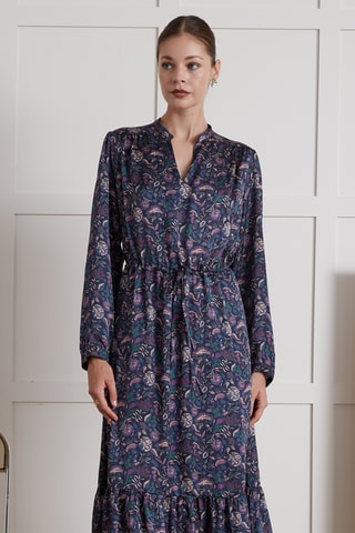 Robe midi - Violet et écru