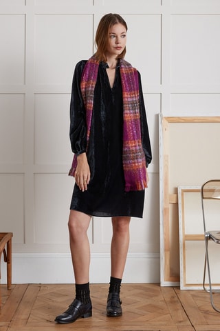 Robe droite en velours - Noir