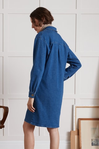 Robe chemise en jean et coton biologique - Bleu