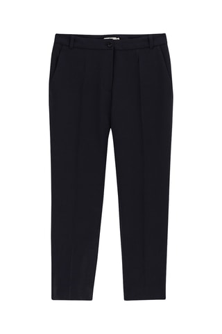 Pantalon cigarette en laine - Bleu foncé