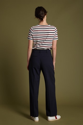 Pantalon large en laine - Bleu foncé