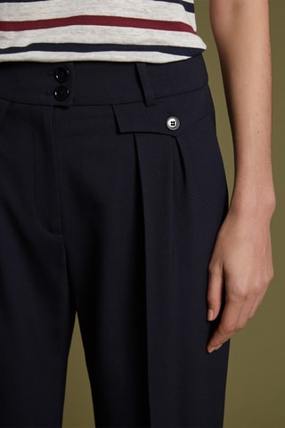 Pantalon large en laine - Bleu foncé