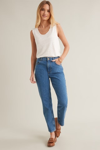 Jean cigarette en coton biologique - Bleu
