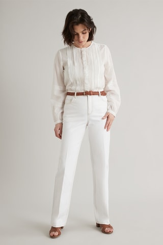 Jean flare en coton biologique - Ecru