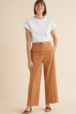 Pantalon large - Marron clair