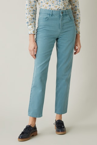 Jean mom en coton biologique - Vert d’eau