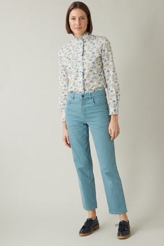 Jean mom en coton biologique - Vert d’eau