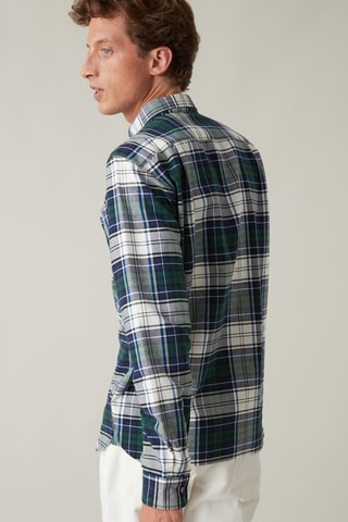 Chemise regular - Bleu marine et vert foncé
