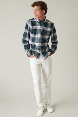 Chemise regular - Bleu marine et vert foncé