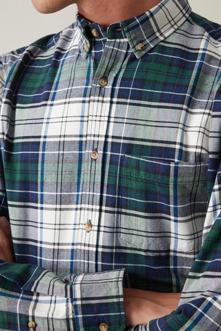 Chemise regular - Bleu marine et vert foncé