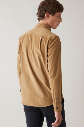 Chemise regular en velours - Camel
