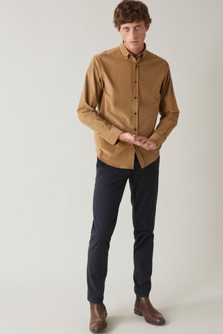 Chemise regular en velours - Camel