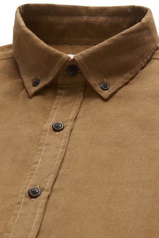 Chemise regular en velours - Camel
