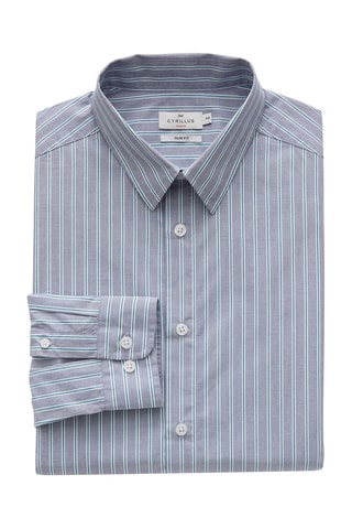 Chemise slim - Bleu cobalt et vert