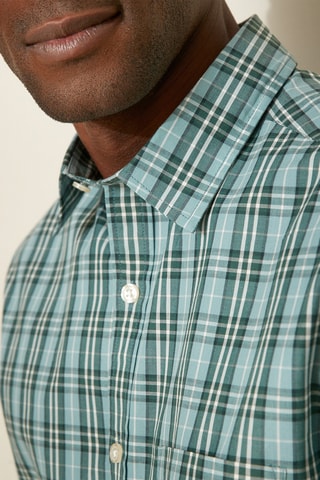 Chemise regular - Vert foncé et blanc