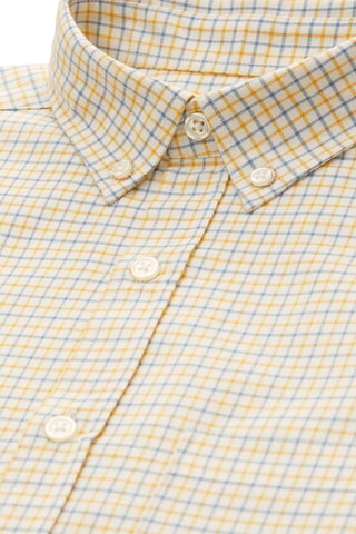 Chemise regular - Jaune et bleu cobalt