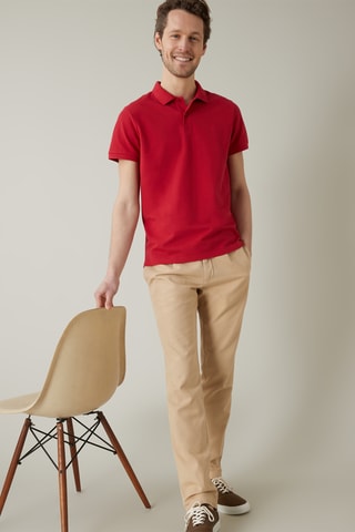 Polo en coton biologique - Rouge