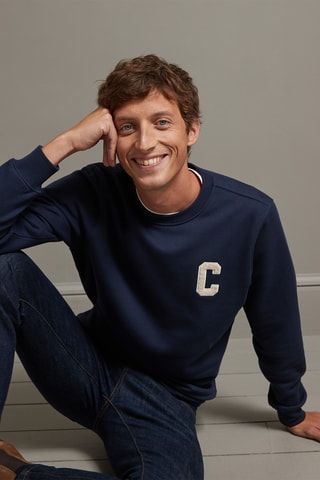 Sweat en coton biologique - Bleu marine