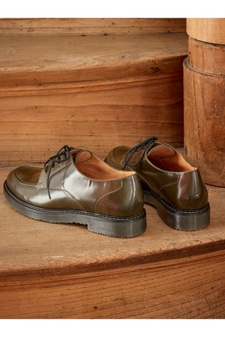 Derbys en cuir - Kaki