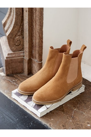 Bottines Chelsea en nubuck - Camel
