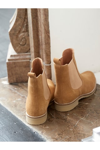 Bottines Chelsea en nubuck - Camel