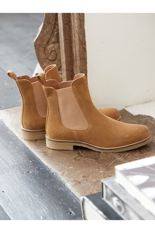 Bottines Chelsea en nubuck - Camel