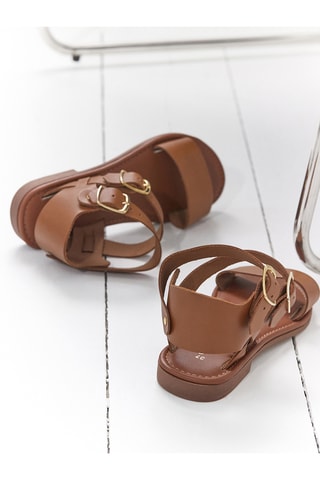 Sandales en cuir - Camel