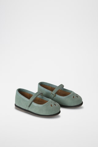 Ballerines en nubuck - Vert clair