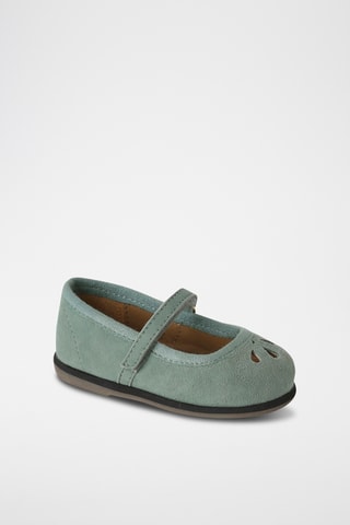 Ballerines en nubuck - Vert clair