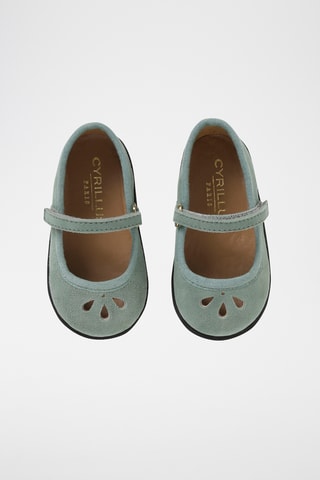 Ballerines en nubuck - Vert clair