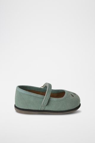 Ballerines en nubuck - Vert clair