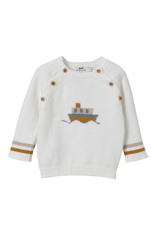 Pull en coton biologique - Blanc