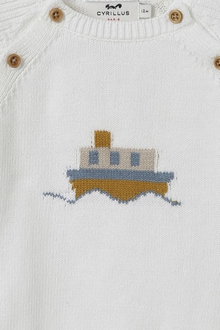 Pull en coton biologique - Blanc