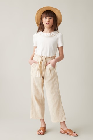 Pantalon en coton biologique - Beige