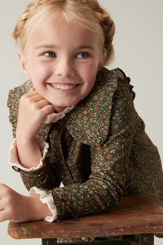 Robe en velours - Vert foncé