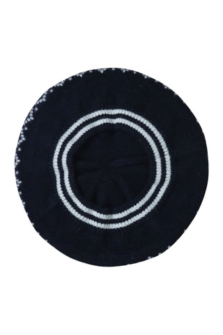 Béret à pompon en laine - Bleu marine