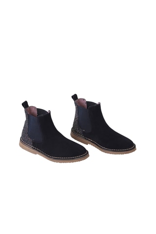 Bottines Chelsea en nubuck - Bleu marine