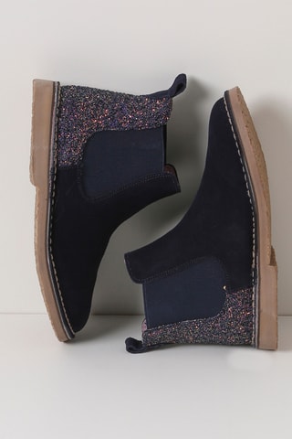 Bottines Chelsea en nubuck - Bleu marine
