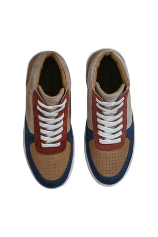 Baskets montantes en cuir de mouton nubuck - Marron