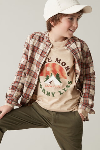 T-shirt en coton biologique - Beige