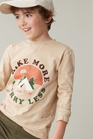 T-shirt en coton biologique - Beige