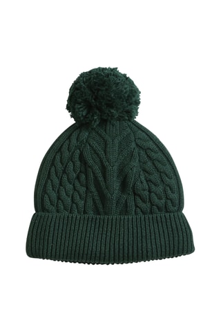 Bonnet à pompon - Vert foncé