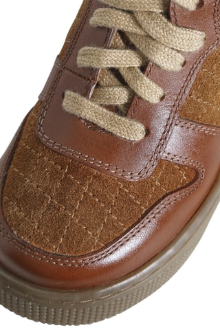 Baskets montantes en cuir - Camel