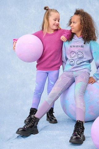 Leggings Smiley - Viola