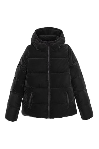 Piumino con cappuccio - Nero