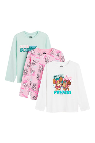 3 t-shirt Paw Patrol - Turchese e rosa